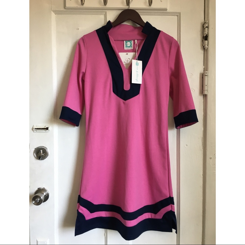 🌻Pink and Navy Boutique Dress
